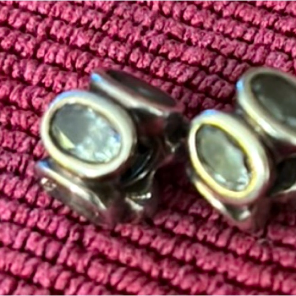 2 clear stone Pandora charms